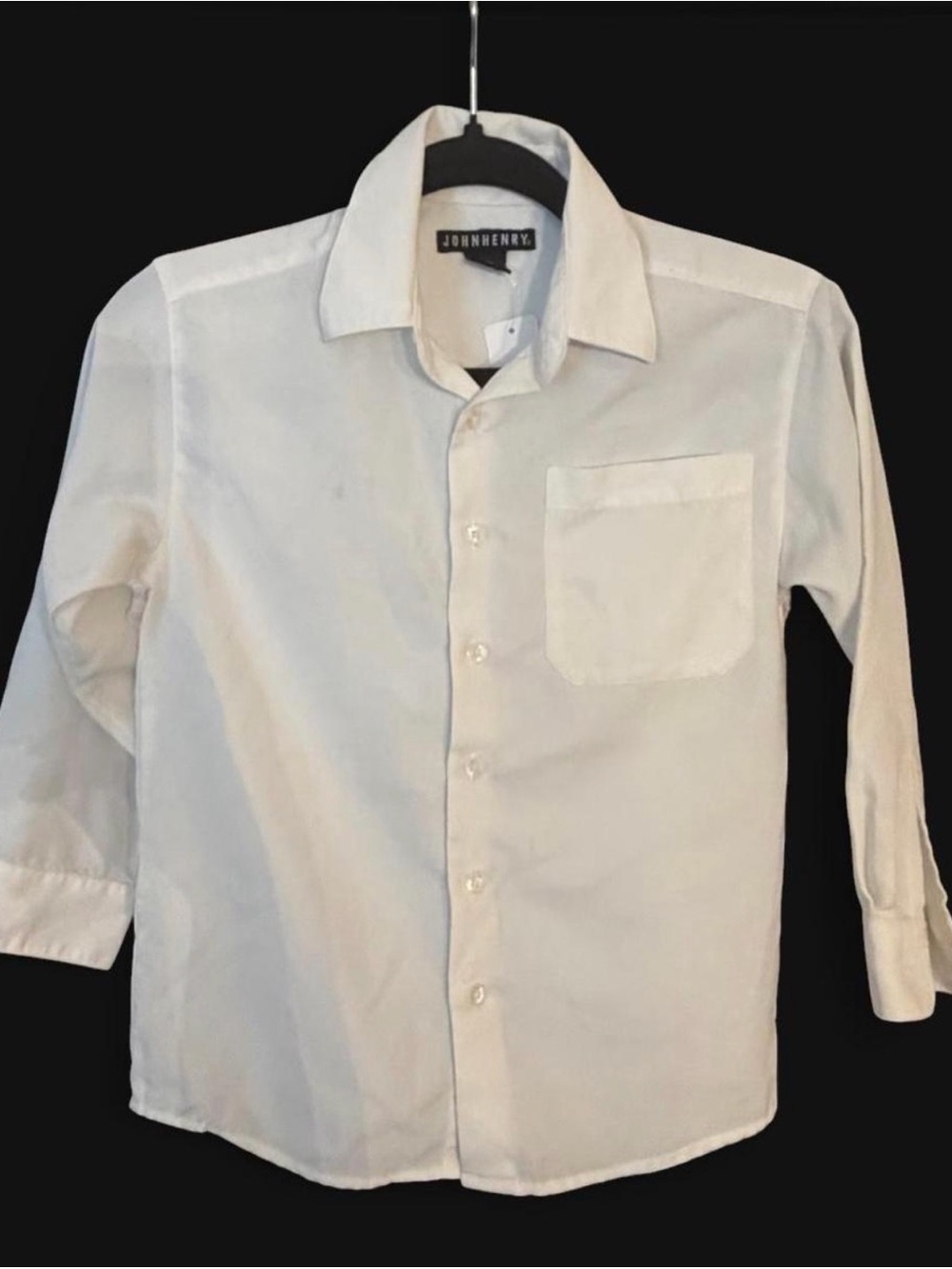 John Henry Classic White Long-Sleeve Button-Up Shirt Boys Size 8